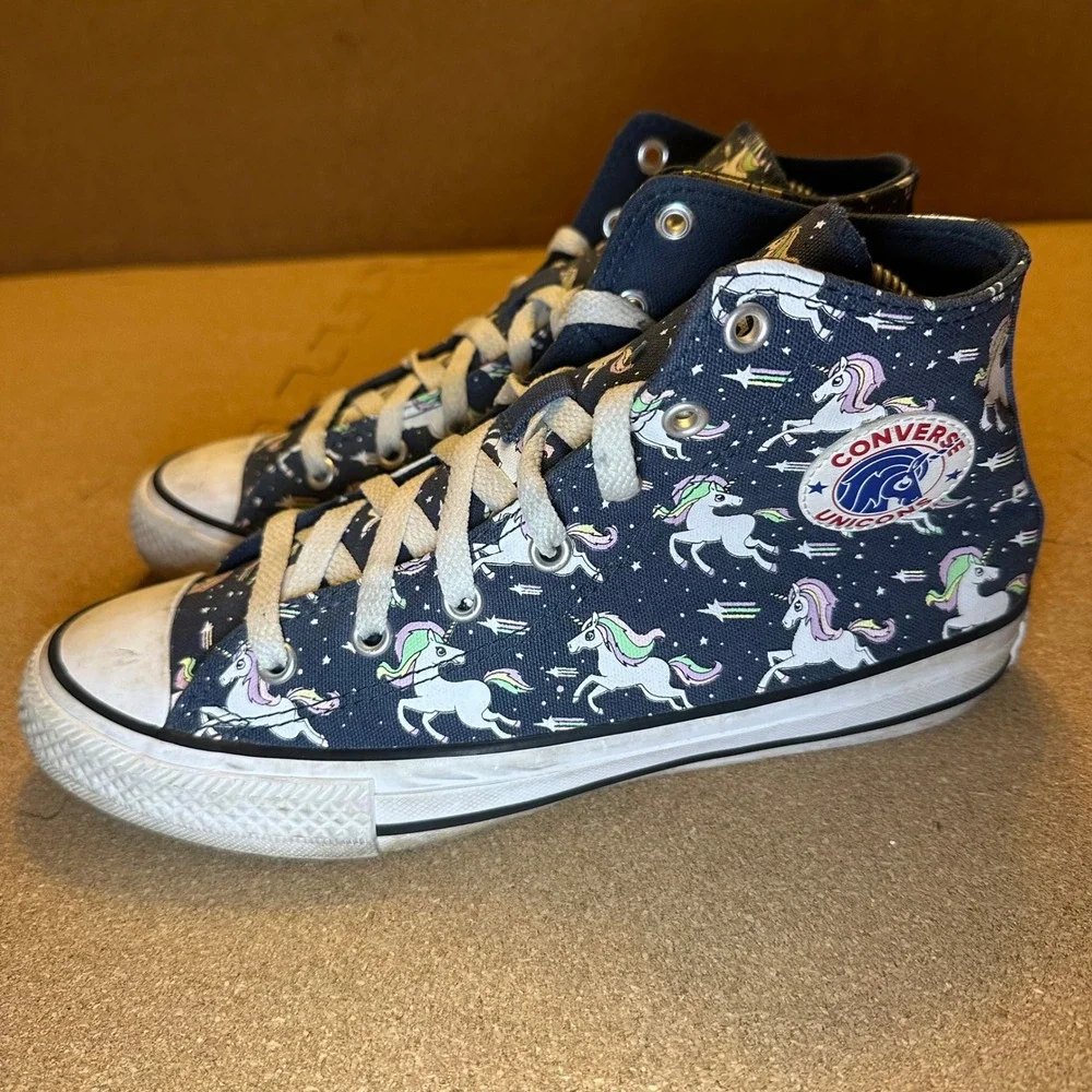 Converse Chuck Taylor All Star High Top Unicorn Navy Blue Kids Shoes 5 666201C